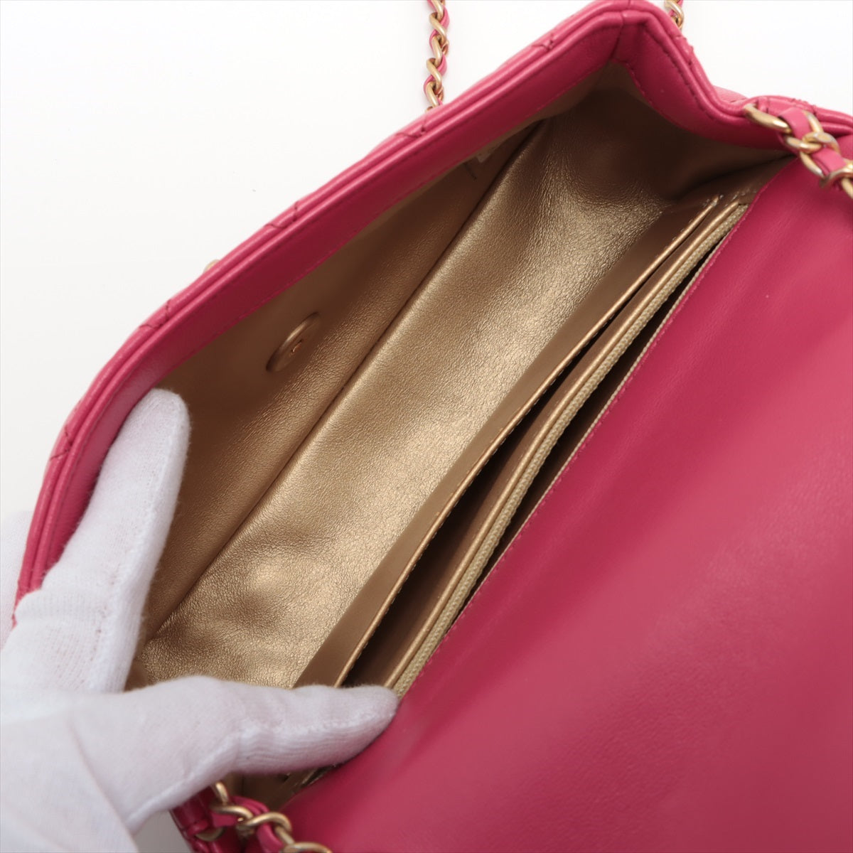 Chanel Mini Matrasse 20  Single Chain Bag Coco Ball Pink Gold