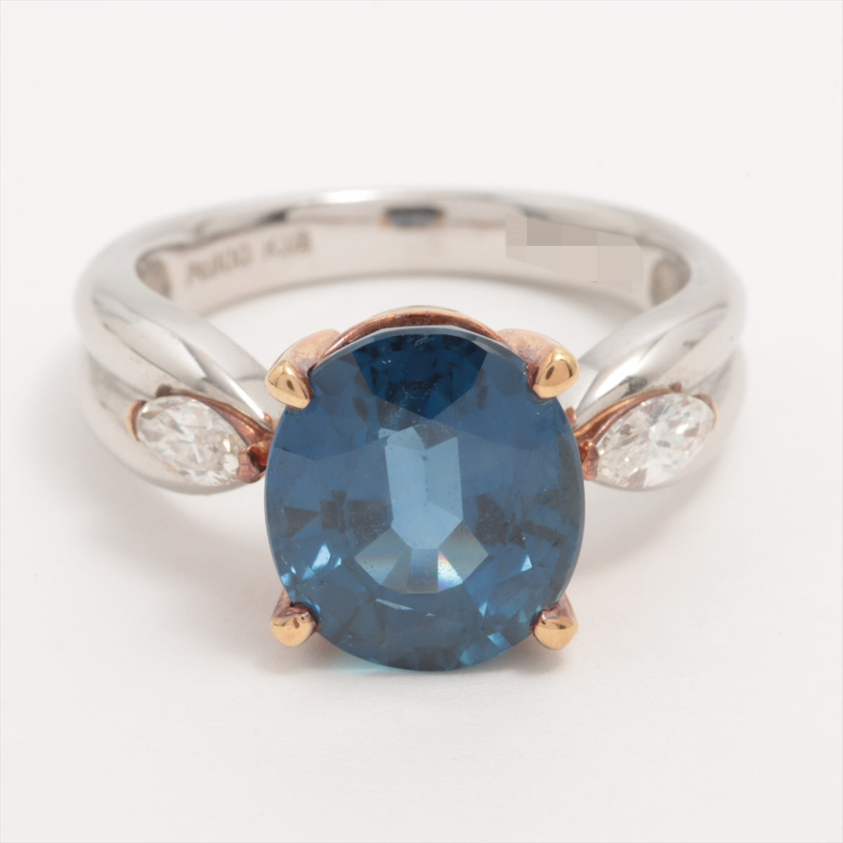 Sapphire Diamond Ring K18Pt900 7.9g 517 029 Nonermally Heated Sapphire