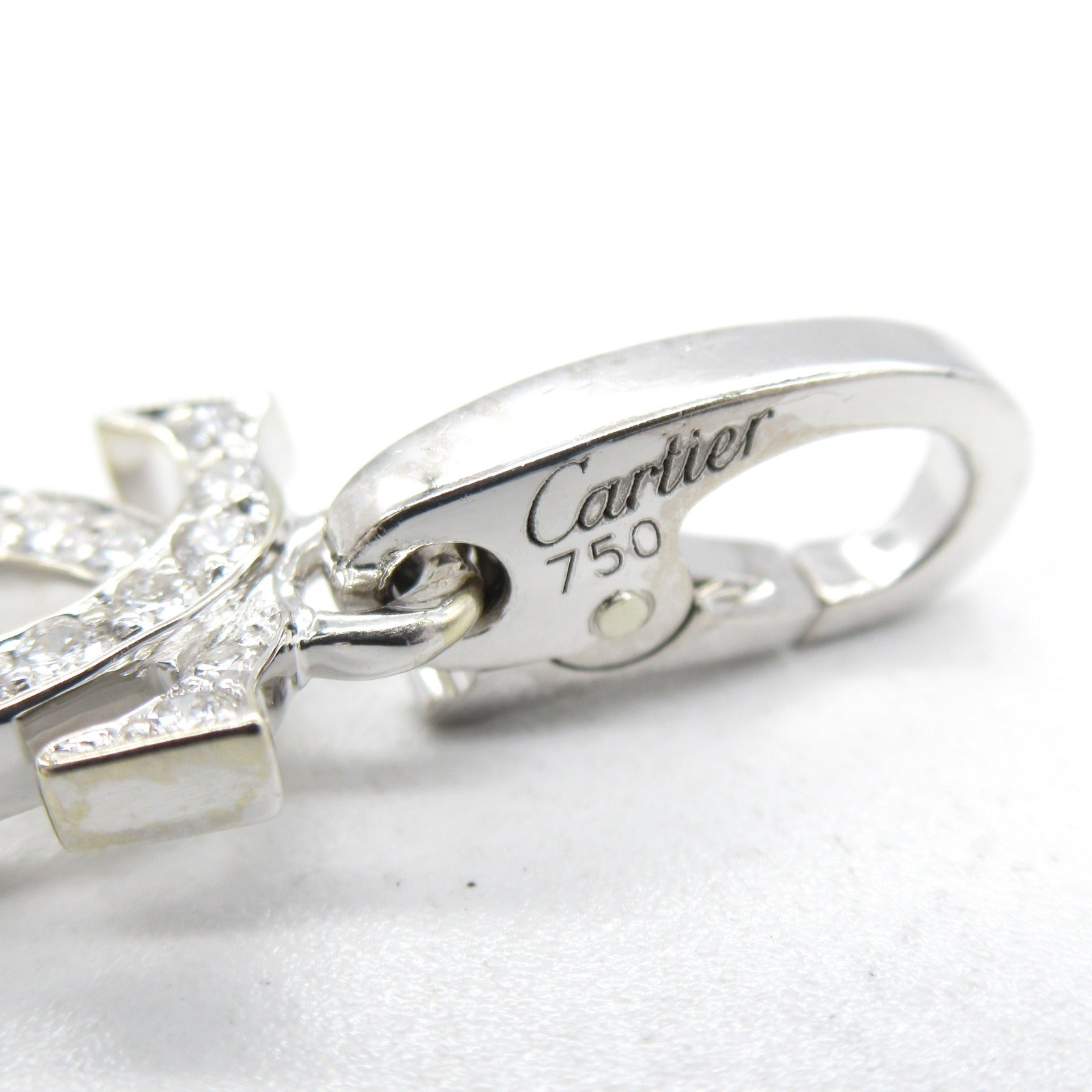 Cartier 2C Diamond Charm Pendant Top Jewelry K18WG (White G) Diamond   Clearance