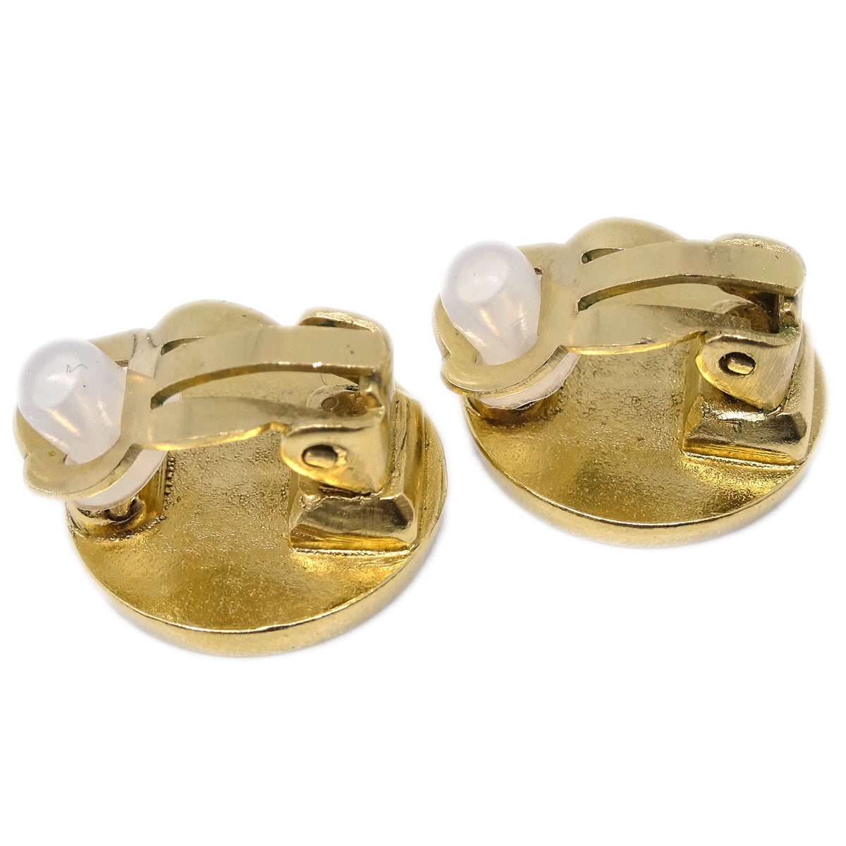 Chanel 2000 Gold &amp; Black &#39;CC&#39; Button Earrings