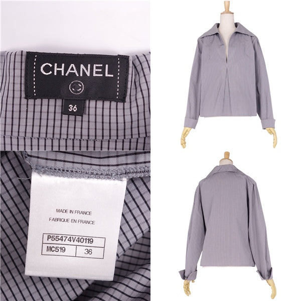 Chanel CHANEL  Pullover Long Sleeve Check-up Tops  36(S equivalent) Gr