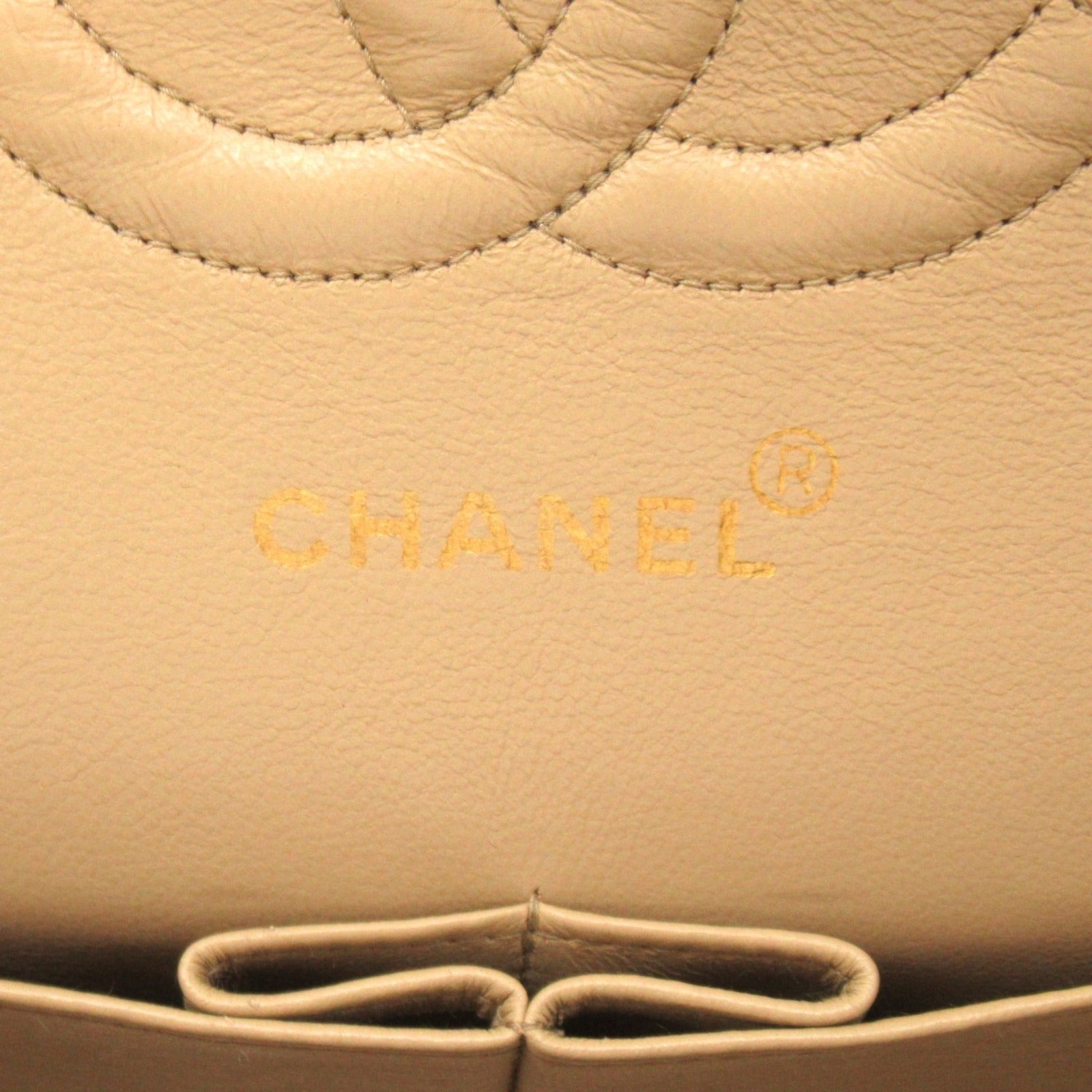 Chanel Double Flap Chain Shoulder Bag Double Flat Chain Shoulder Bag  Beige