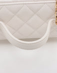 Chanel Matrasse Caviar S Chain Shoulder Bag Vanity White G