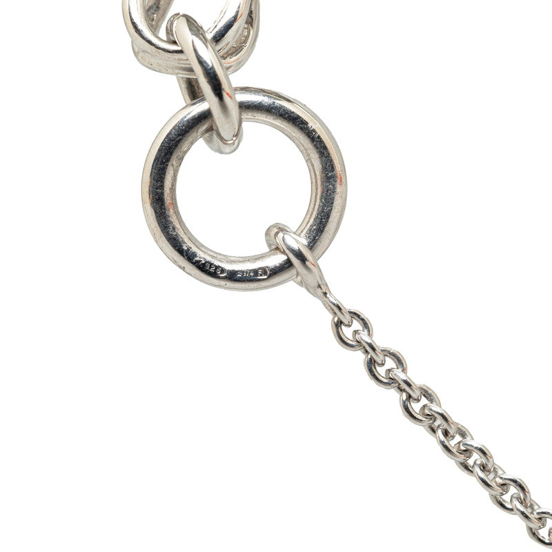 Hermes Amulet Birkin Motif Necklace Silver Metal  Hermes