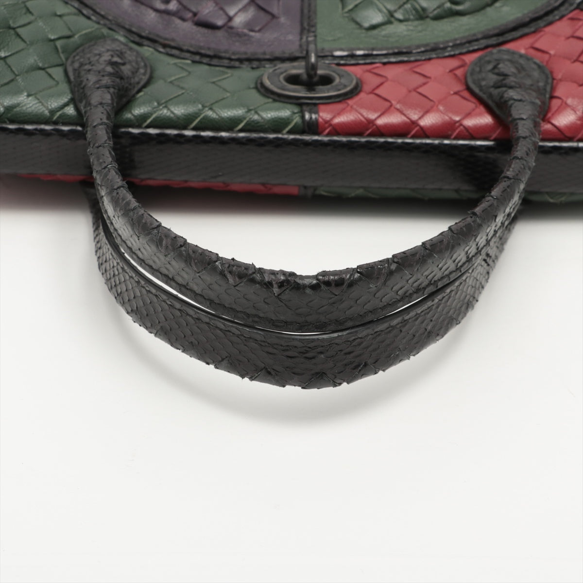 Bottega Veneta Intrecciato Leather  Pearson Handbag Multi-Color