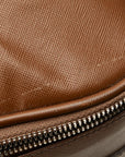 Prada Triangle Logo  Saffiano Carey Bag Brown Leather Men Prada