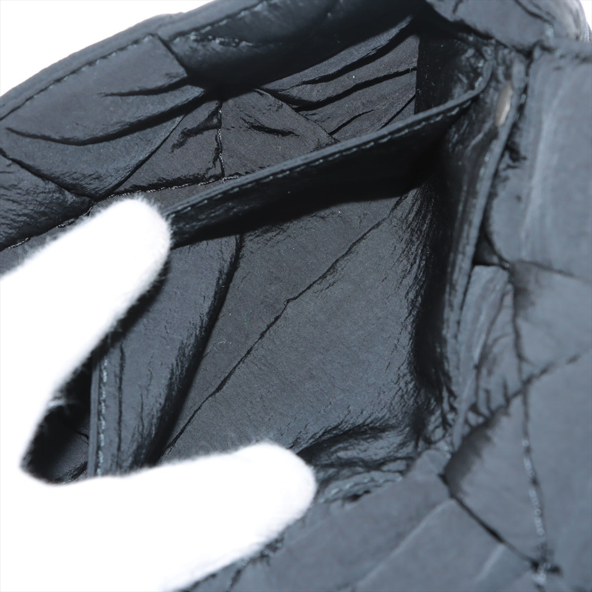 Bottega Veneta Maxine Incharted Paded Tech Cassette Nylon Shoulder Bag Black