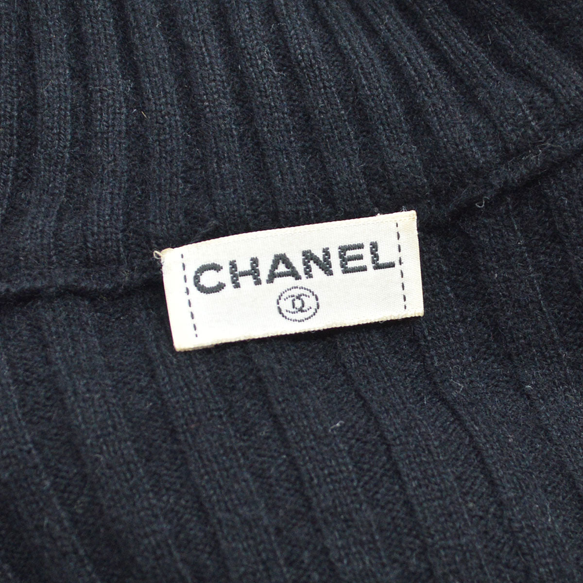 Chanel 1996 logo-patch ribbed cashmere jumper 