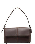 Burberry Noneva Check One-Shoulder Bag Brown Leather