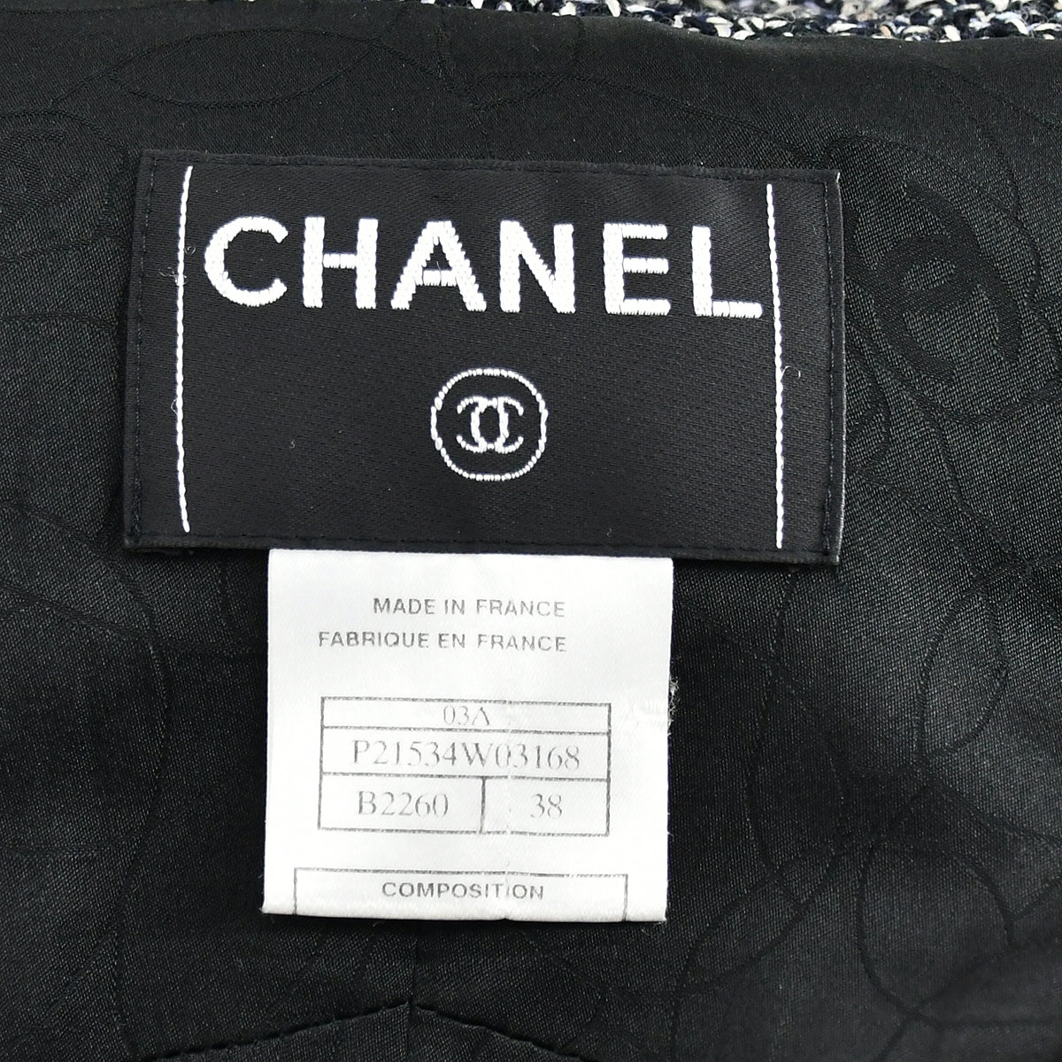 Chanel Single Breasted Jacket Black 03A 