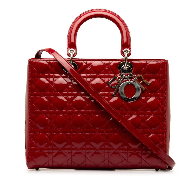 Dior Lady  Dior Handbag Shoulder Bag 2WAY Red Enamel  Dior