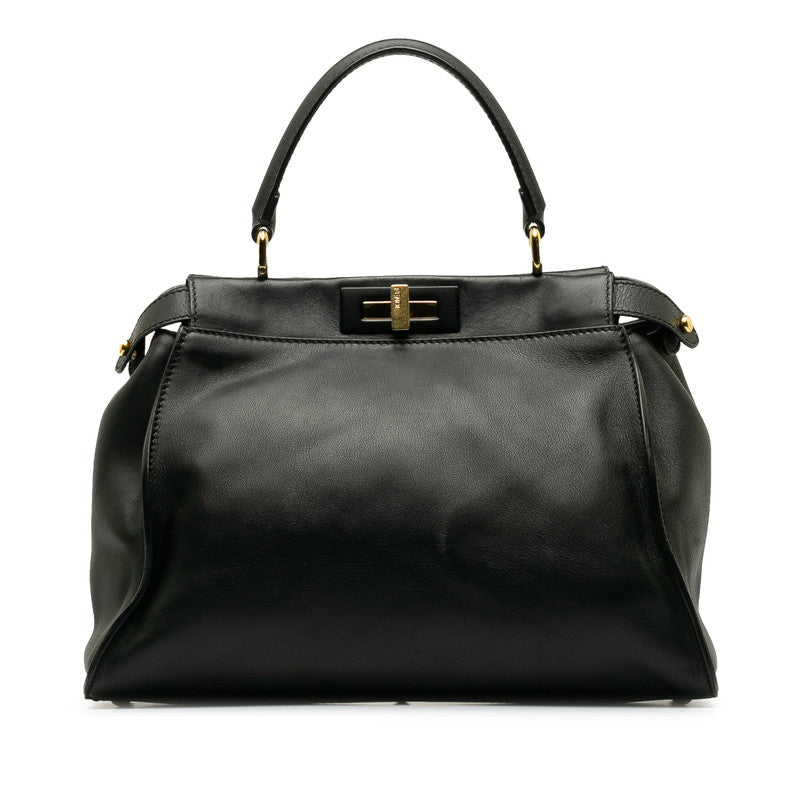 Fendi Peekaboo Icy Yu Medium Handbag 8BN321 Black Leather  Fendi