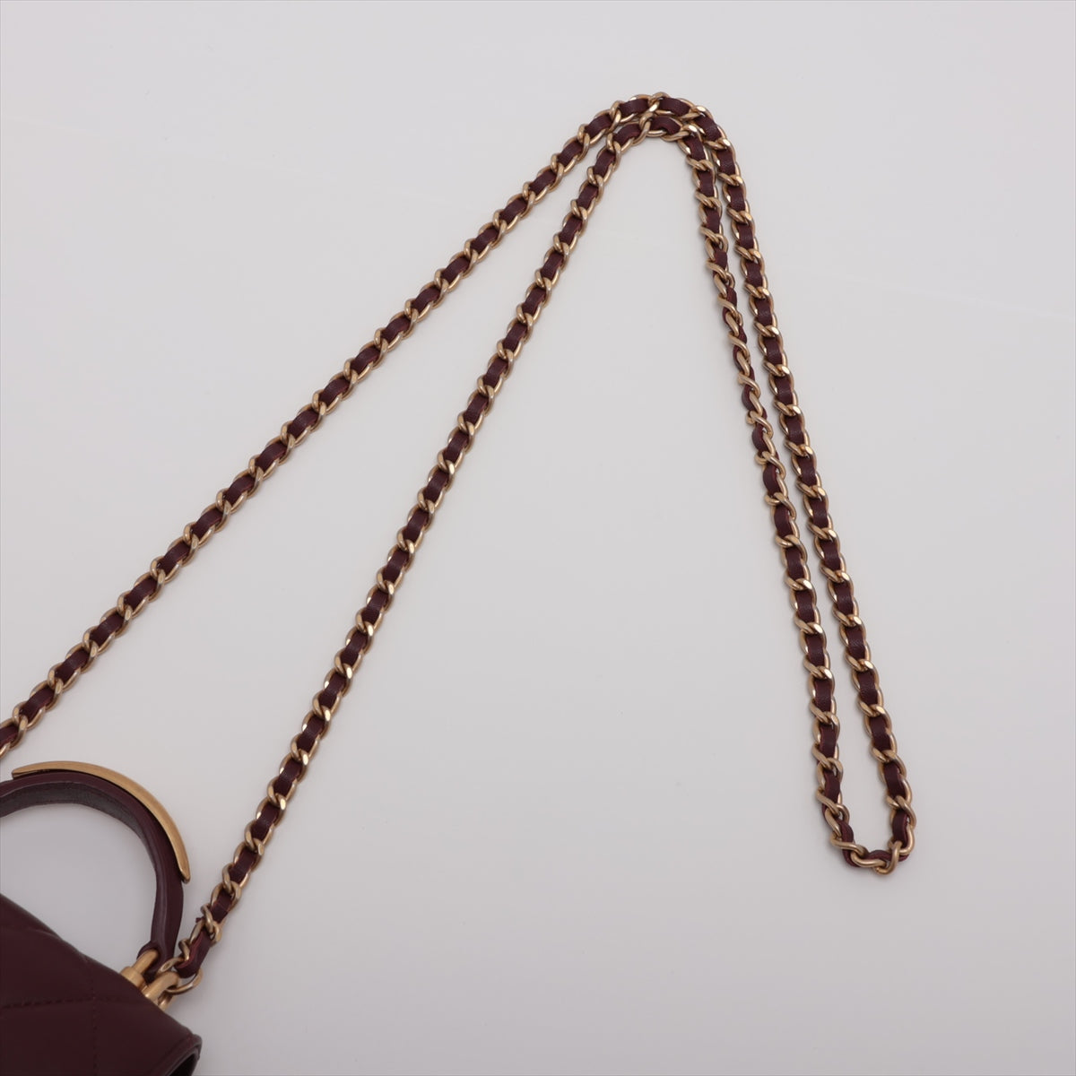 Chanel Mini Matrasse  Chain Shoulder Bag Top Handle Bordeaux G