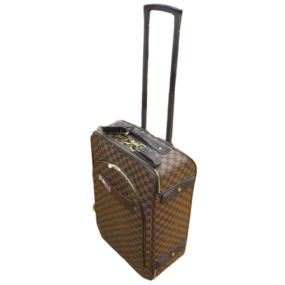 Louis Vuitton 55 Carry Case N23294 Travel Bag Damier Brown G  Linen Leather suitcase