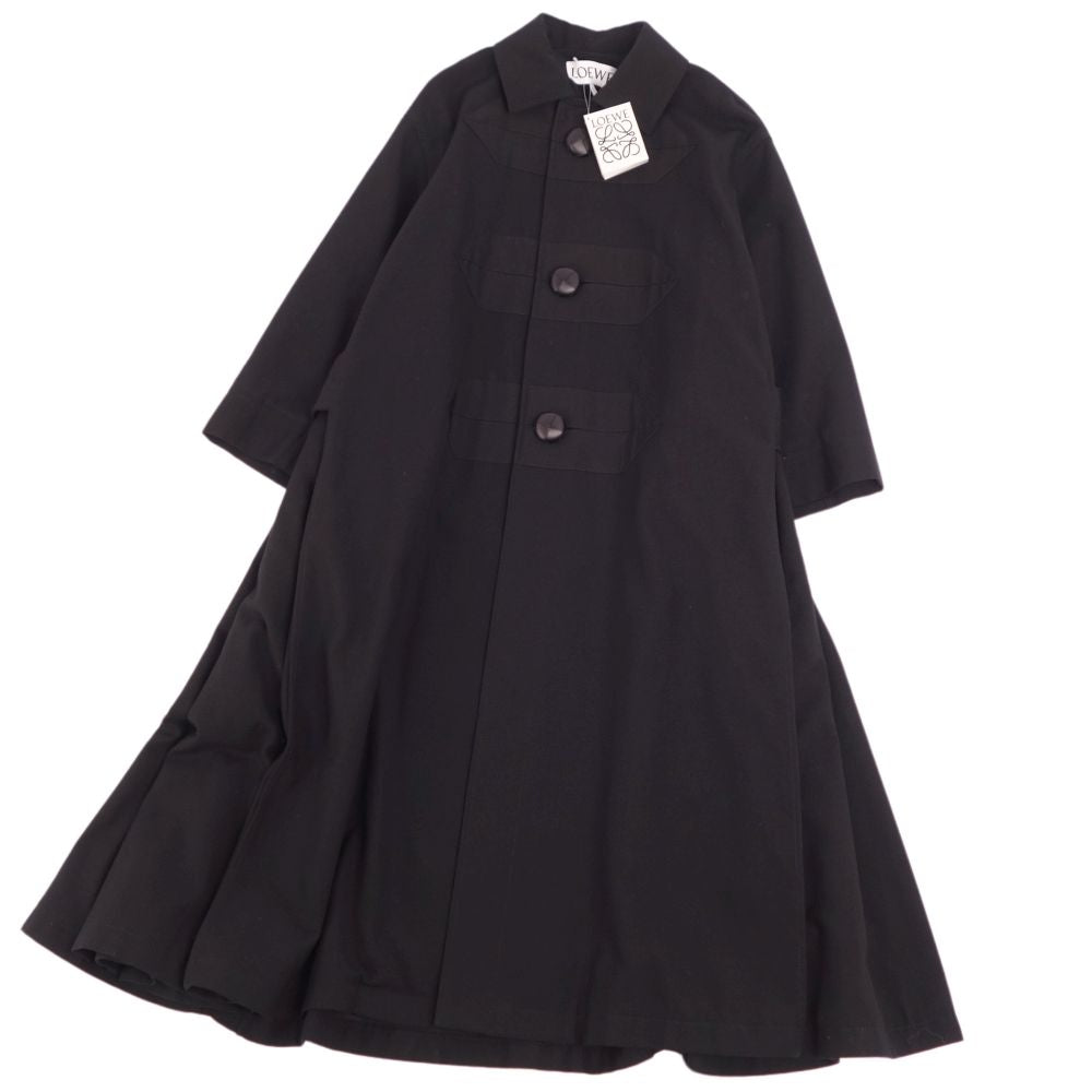 Loewe coat longcoat wool over-size outer ladies M black sic