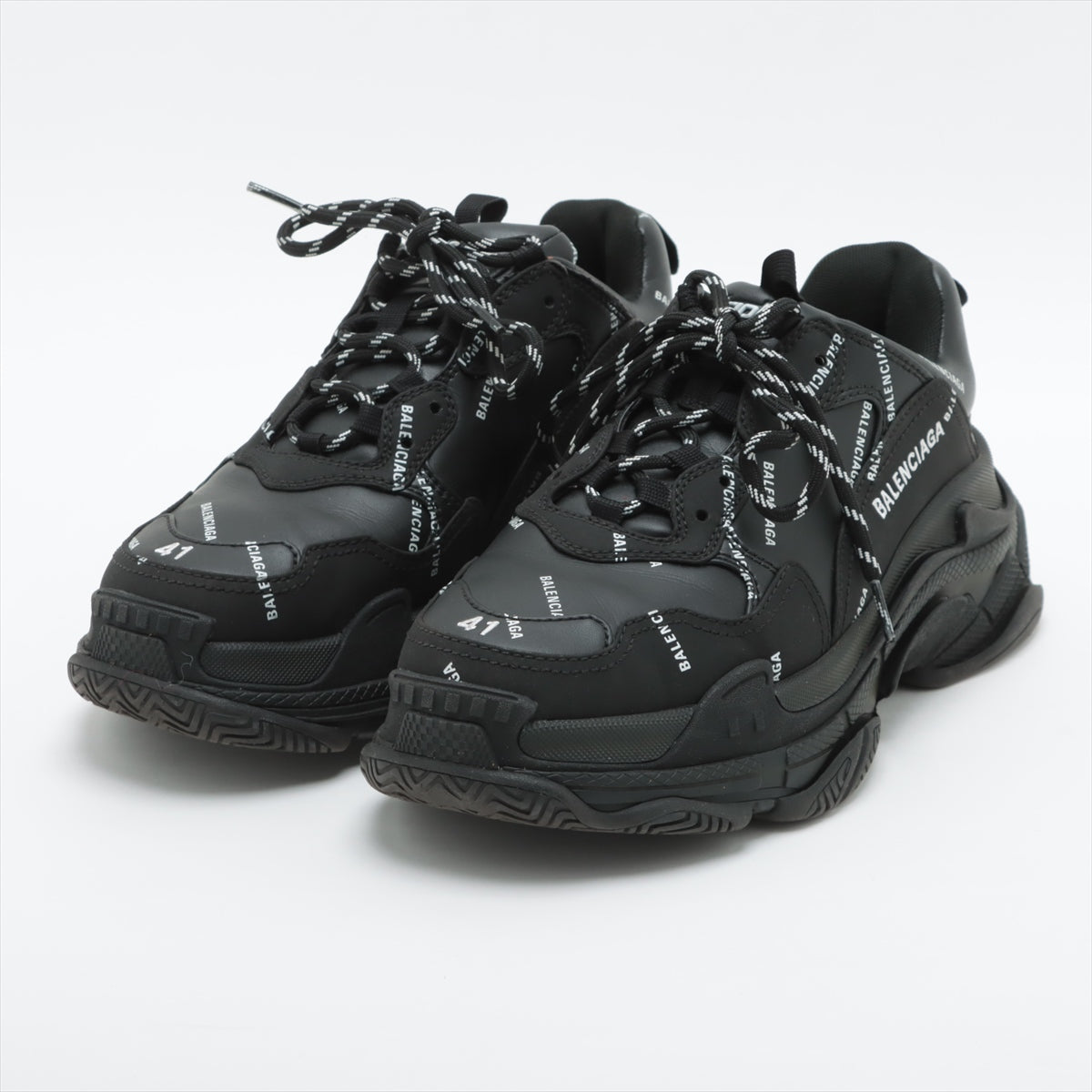 Balenciaga Triple S Leather Sneaker 41 Men Black 536737 Change