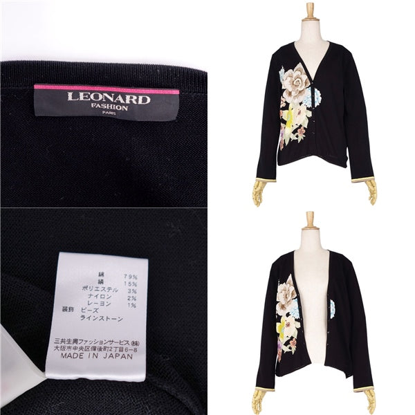 Leonard Fashion Cardigan s Cotton Silk Tops  L Black LODEST   Sandy