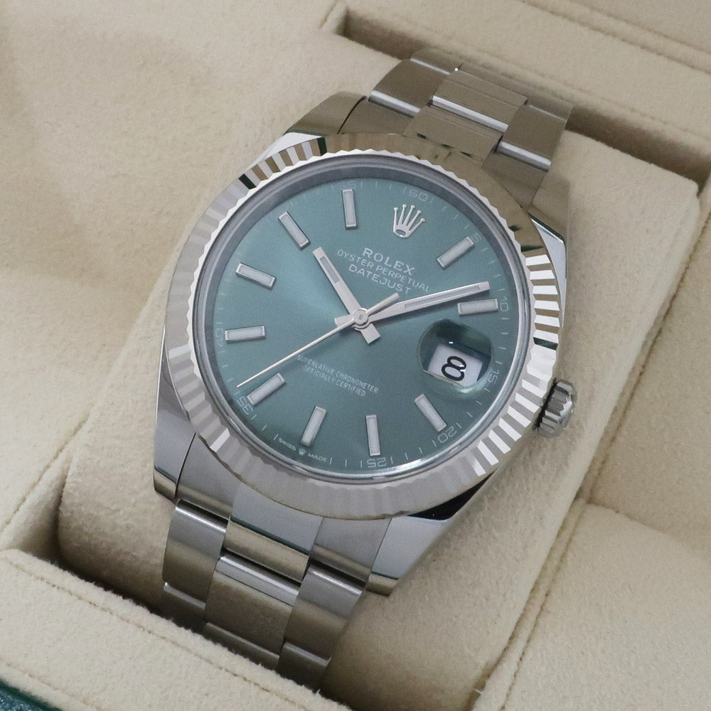 Rolex Datejust 126334 Stainless White G 41mm Combi Oaster  Mint Green Automatic Volume  Watch Guarantee 2024