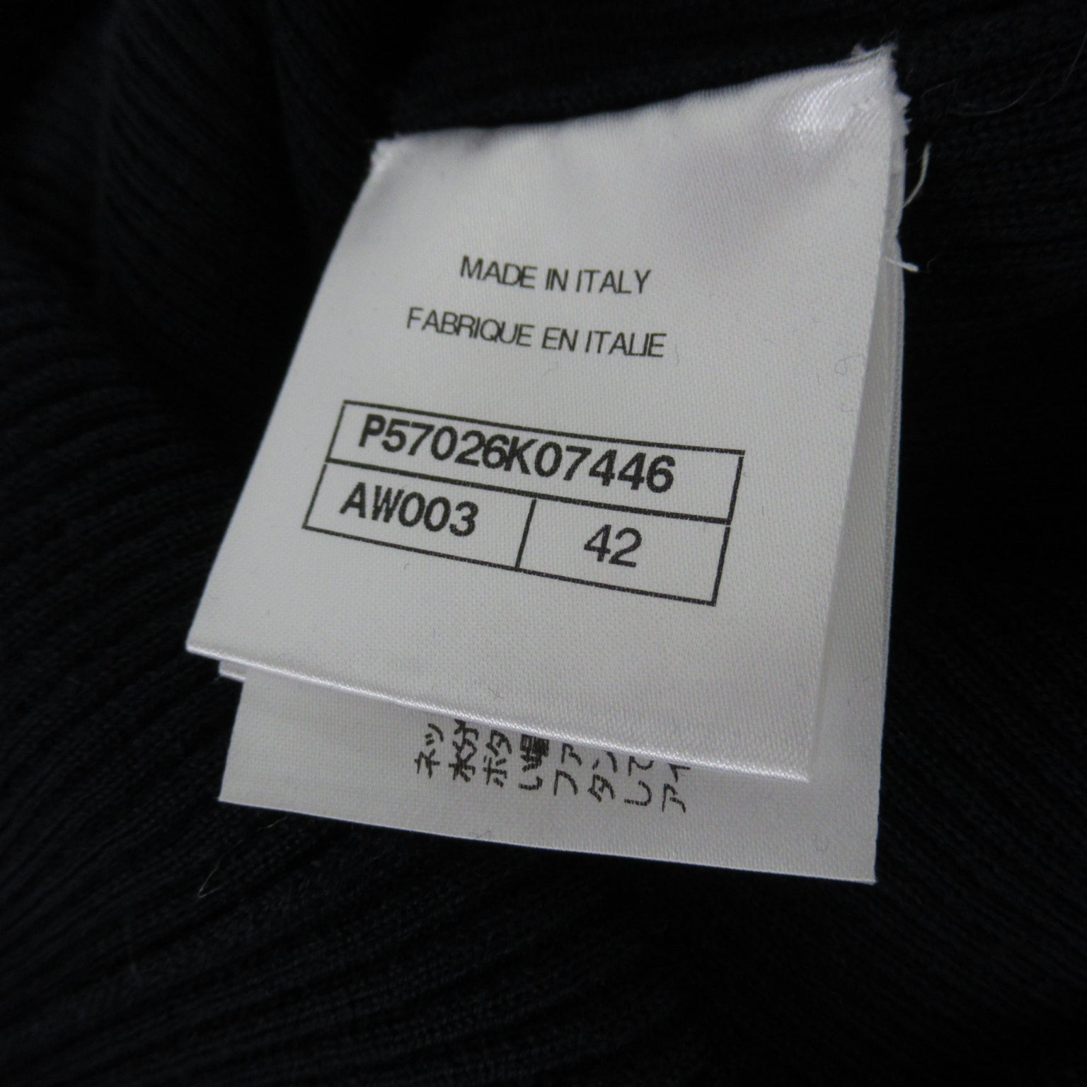Chanel Half-Hand   Tops Wool  Navy P57026K07446