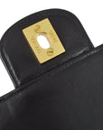 Chanel 1994-1996 Black Lambskin Medium Border Flap Bag