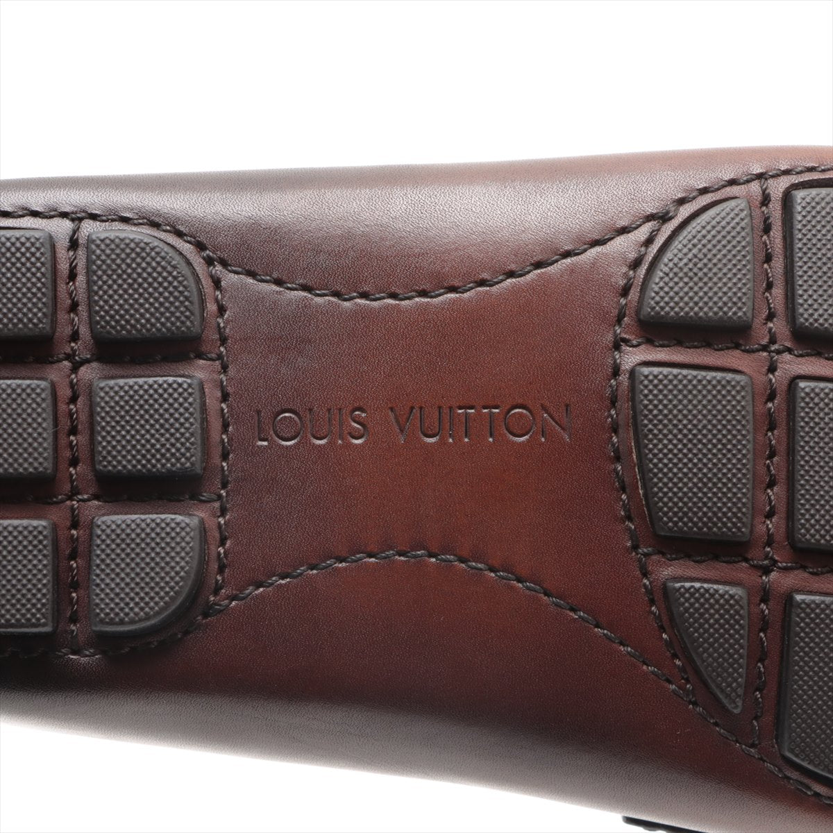 Louis Vuitton Monte Carlo 15 Years Leather Driving Shoes 8 Men Brown FA0125 LV Logo