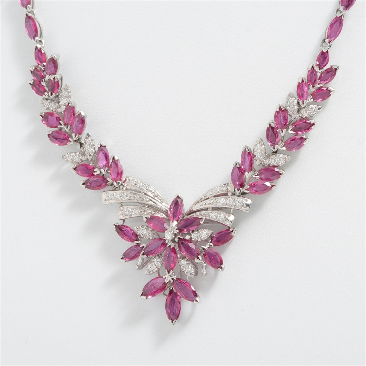 Ru diamond necklace Pt900Pt850 45.5g 19.32 0.50 1 stone only