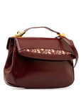 Dior Trotter Oblique Handbag 2WAY Wine Red Leather Canvas  Dior