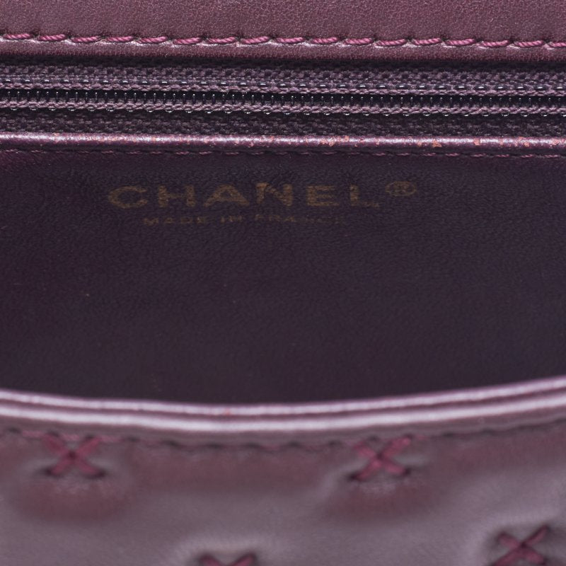 CHANEL Cross Stitch Coco Handle 2WAY Handbag  Bordeaux  Handbag  Shoulder Bag Ladies Handbag Hybrid 【 Ship】 Ladies Shoulder Bag Ladies Online