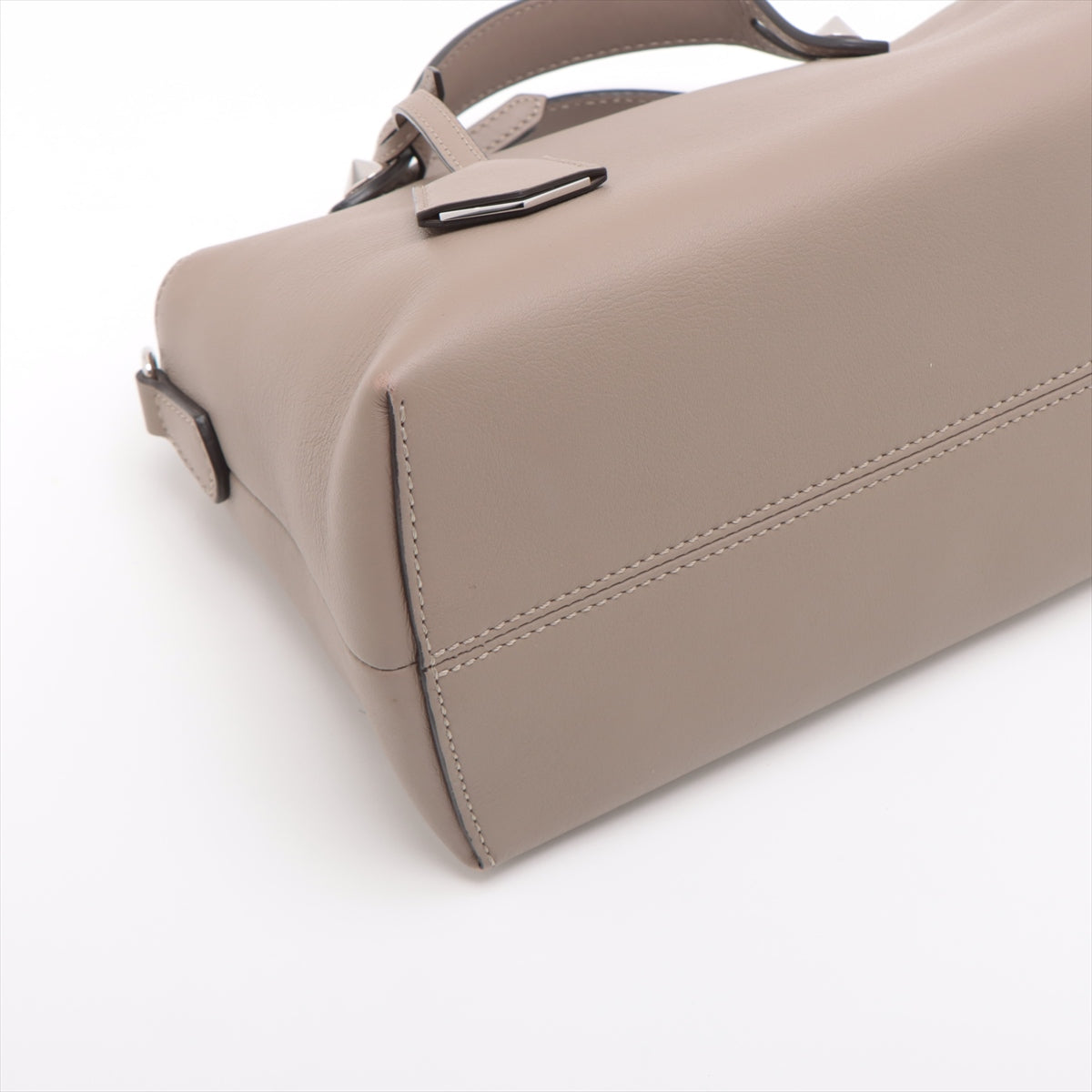 Fendi Byzaw Medium Leather 2WAY Handbag Beige 8BL146