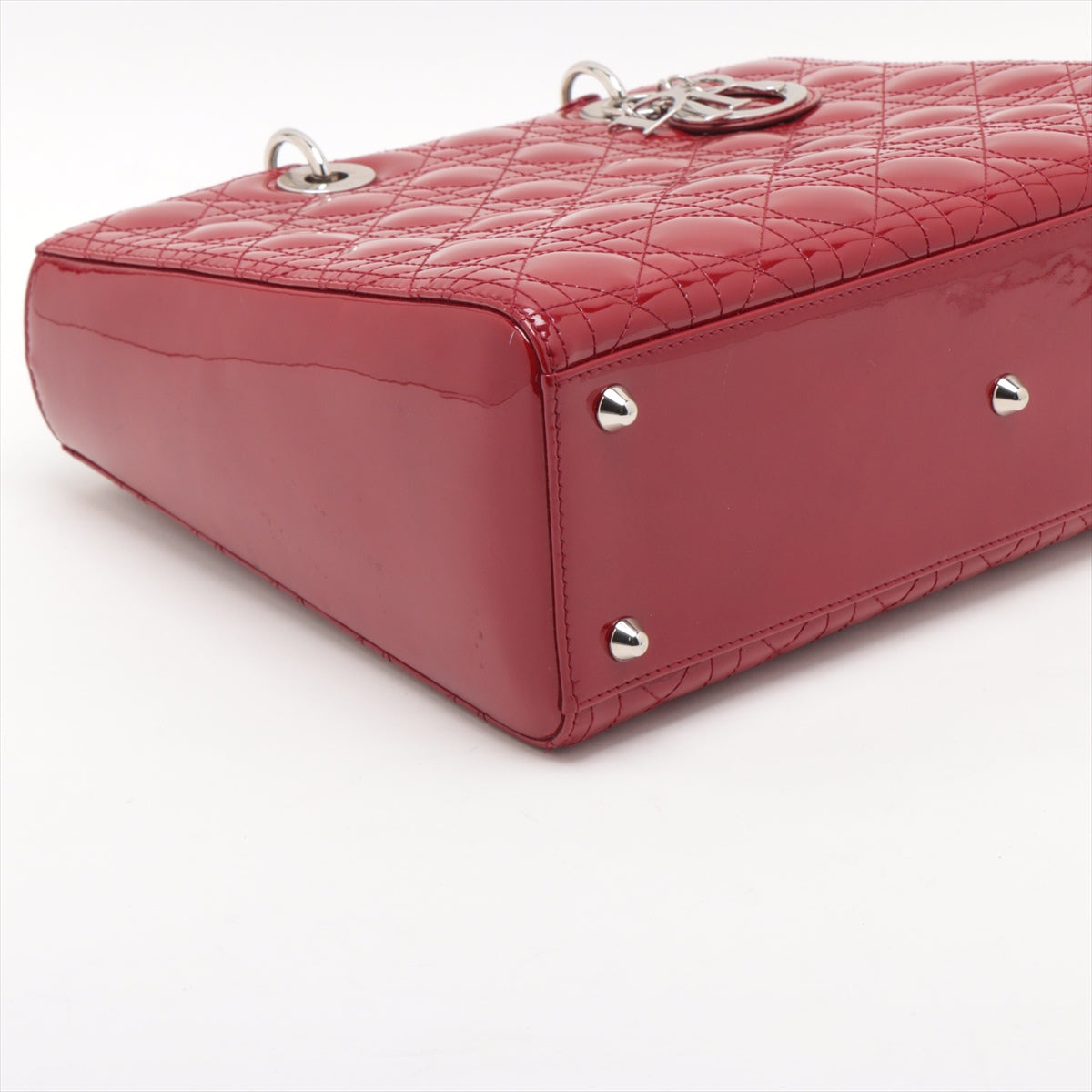 Christian Dior  Dior Patent Leather 2WAY Handbag Red Ride
