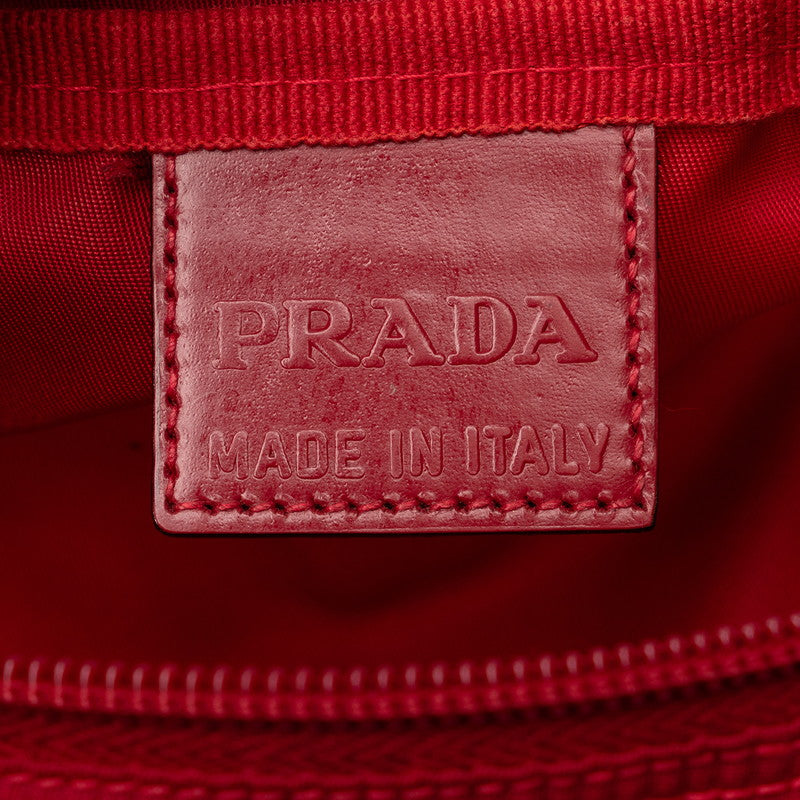 Prada Triangle Logo  Pouch MV175 Red Nylon Leather  Prada