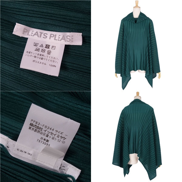 Issey Miyake Pleated PONCHO BLUE PRIES TOPS LADY  GREY  SI MARKET