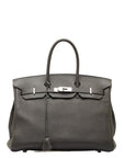 Hermes Birkin 35 Silver G  Handbag Tote Bag Gr Togo  Hermes
