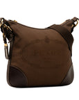 Prada Logo  Shoulder Bag Brown Leather   Prada Ginzo