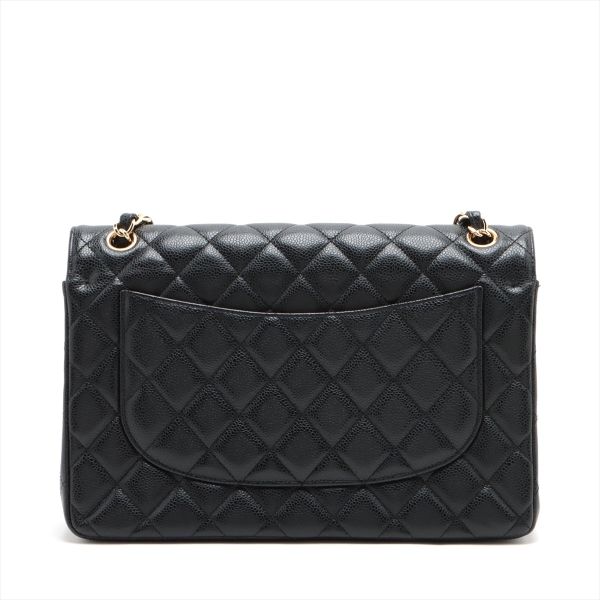 CHANEL DECAMATRASSE 30  Caviar S Double Flap Double Chain Bag Black G  15th A58600