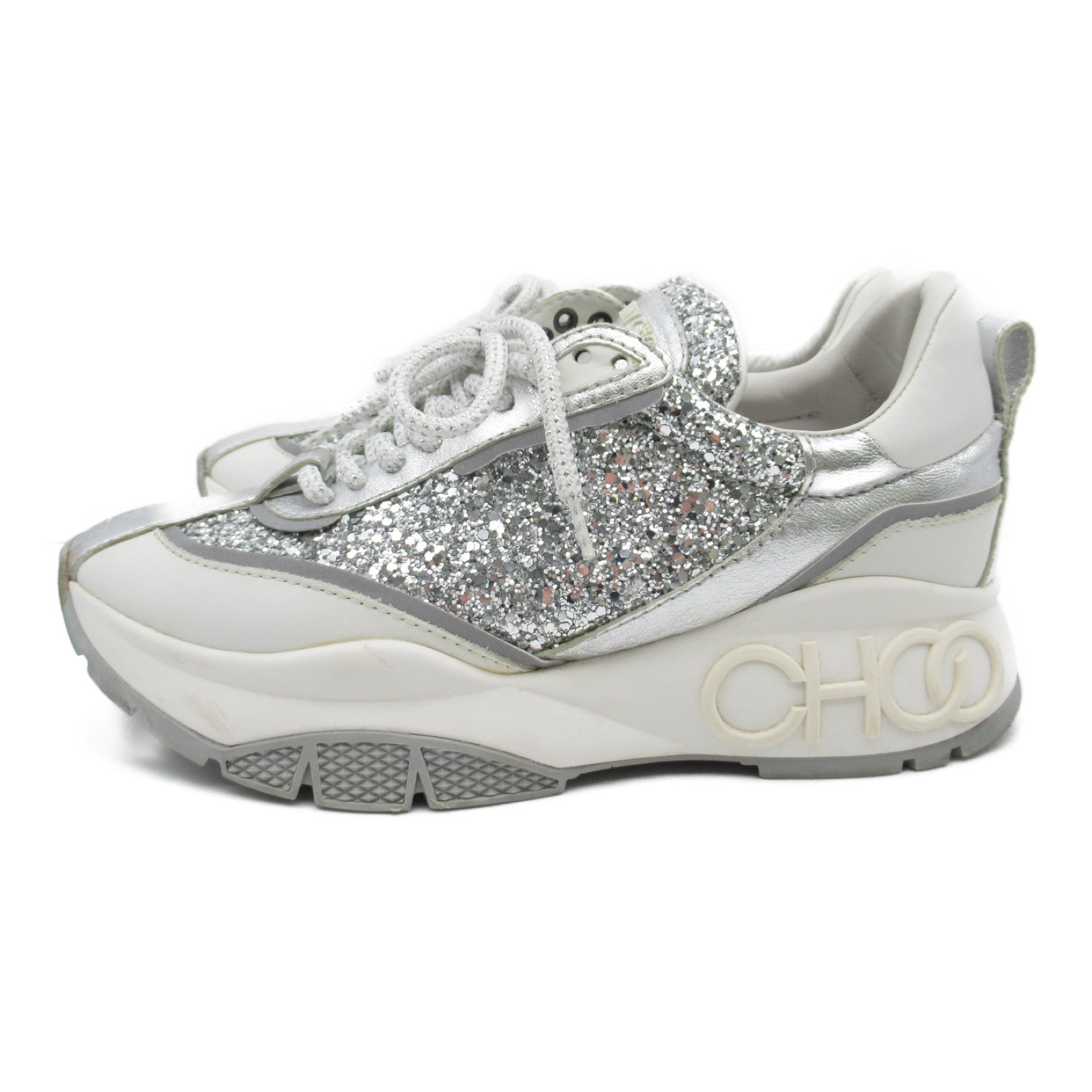 JIMMY CHOO Sneaker Shoes  Leather Women&#39;s Silver
