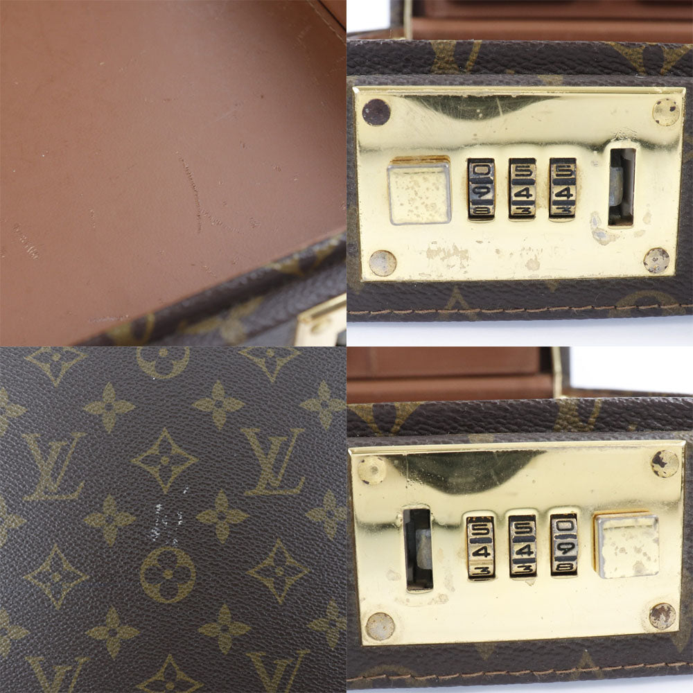 Louis Vuitton Business Bag Crusher M53124 Monogram Canvas French Made 1990 Tea CO0920 Dial Lock Crusher Unisex