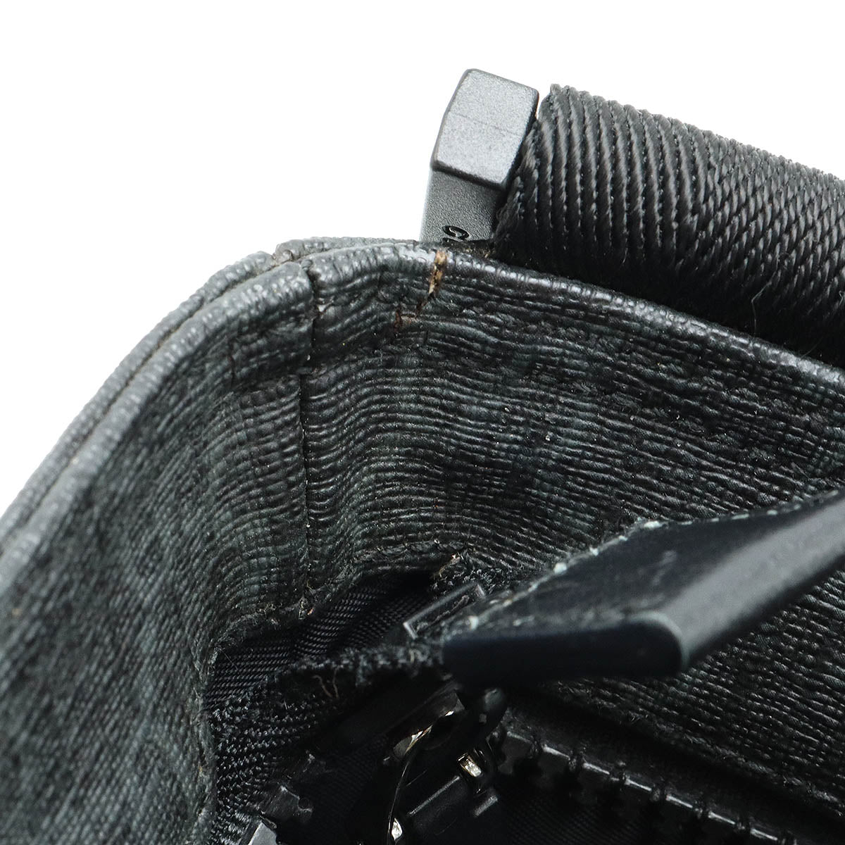 GUCCI Gucci GG Spring GG Plus Shoulder Bag Pulled Shoulder PVC Leather Black 162904