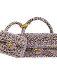 CHANEL * 1994 Classic Flap Handbag Set Purple Tweed