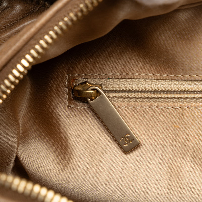 Chanel Coco Bubble Kilt Chain Shoulder Bag Brown   Chanel