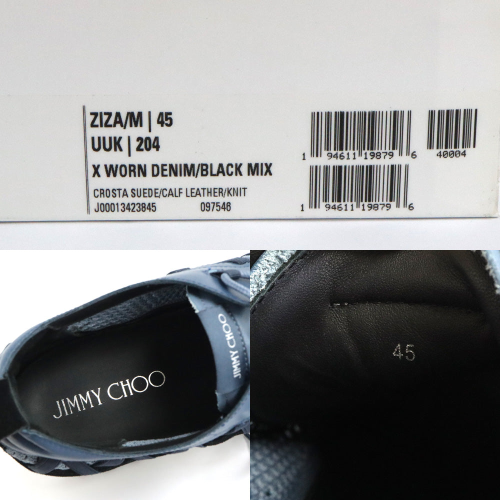 Jimmy Choo Jimmy Choo ZIZA/M UUK 204 Blue Black Leather Locker Trainers 45 30  Shoes