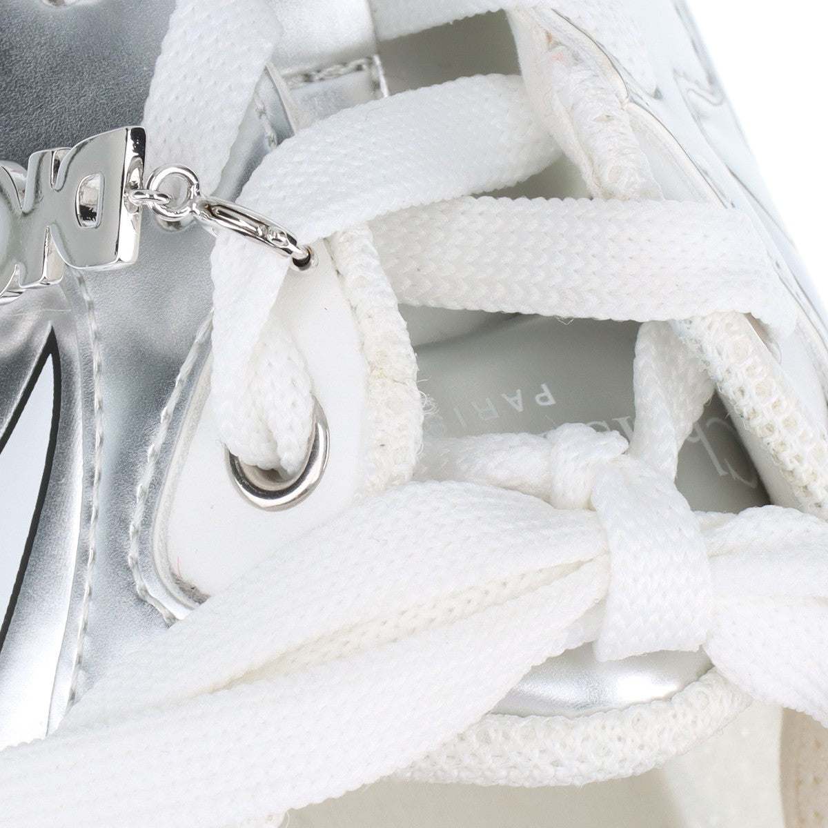 Christian Dior DIOR VIBE Leather  Laver Trainers 39.5  Silver × White Mesh Logo Charm