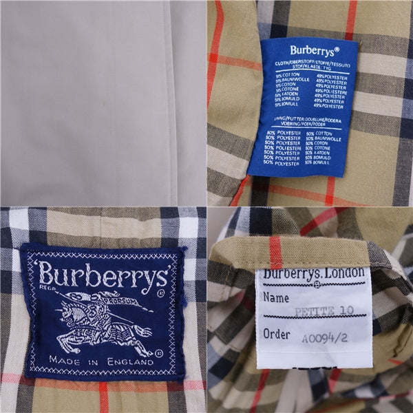 Vint Burberry s Coat  Coat Balmacorn Coat Back Check UK   10PETITE (equivalent to L) Beige
