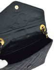 Chanel Black Satin Rhinestone Chain Shoulder Bag