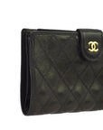 Chanel Black Lambskin Bicolore Long Wallet Purse