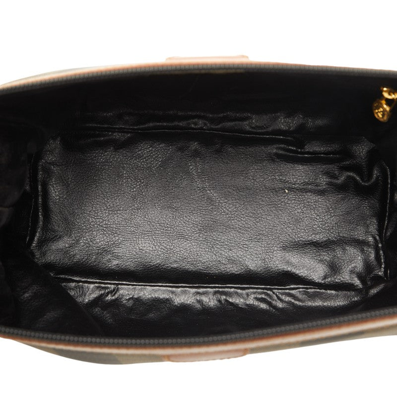 Fendi Pekan Pouch Second Bag Brown Black PVC Leather  Fendi
