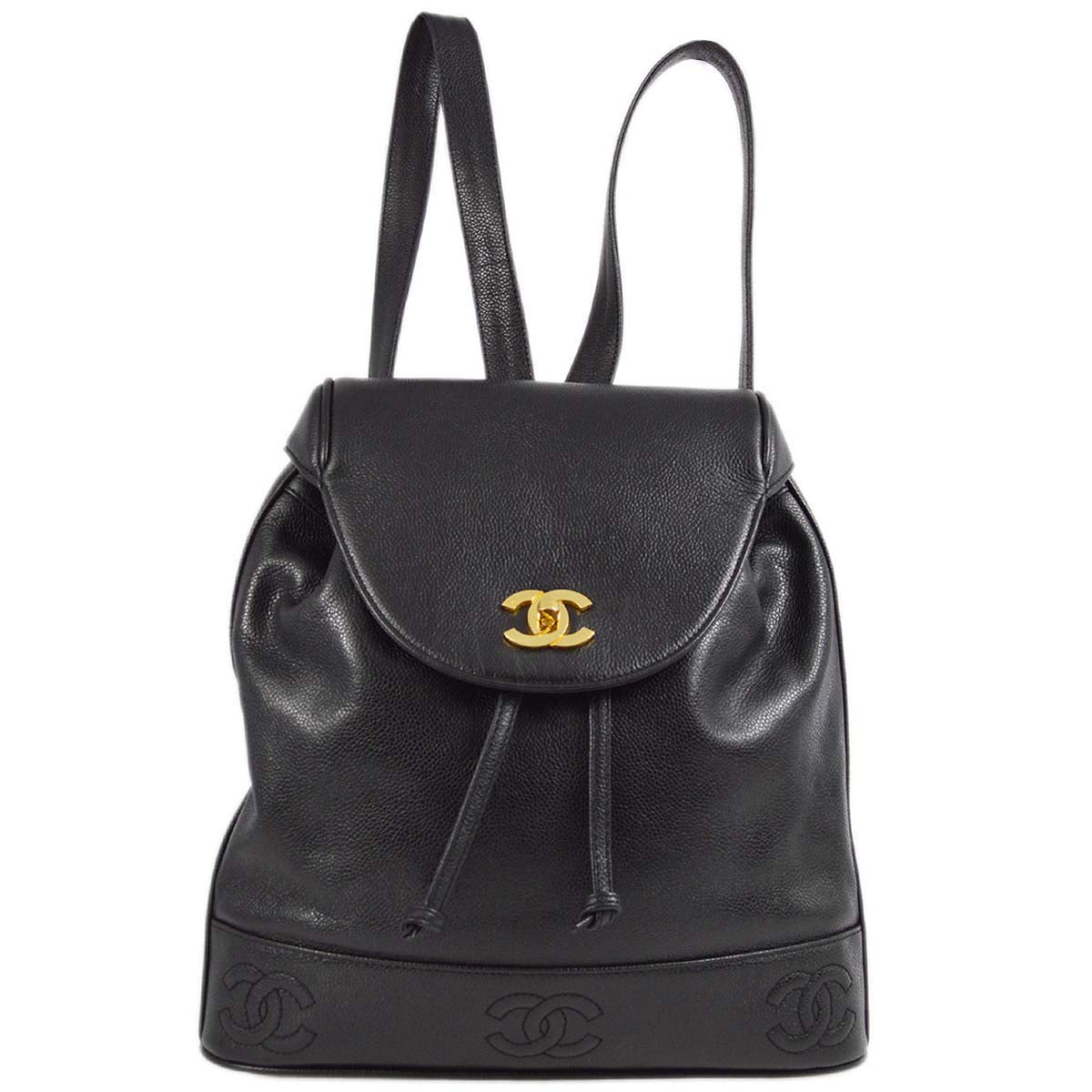 Chanel 1996-1997 Caviar Triple CC Backpack