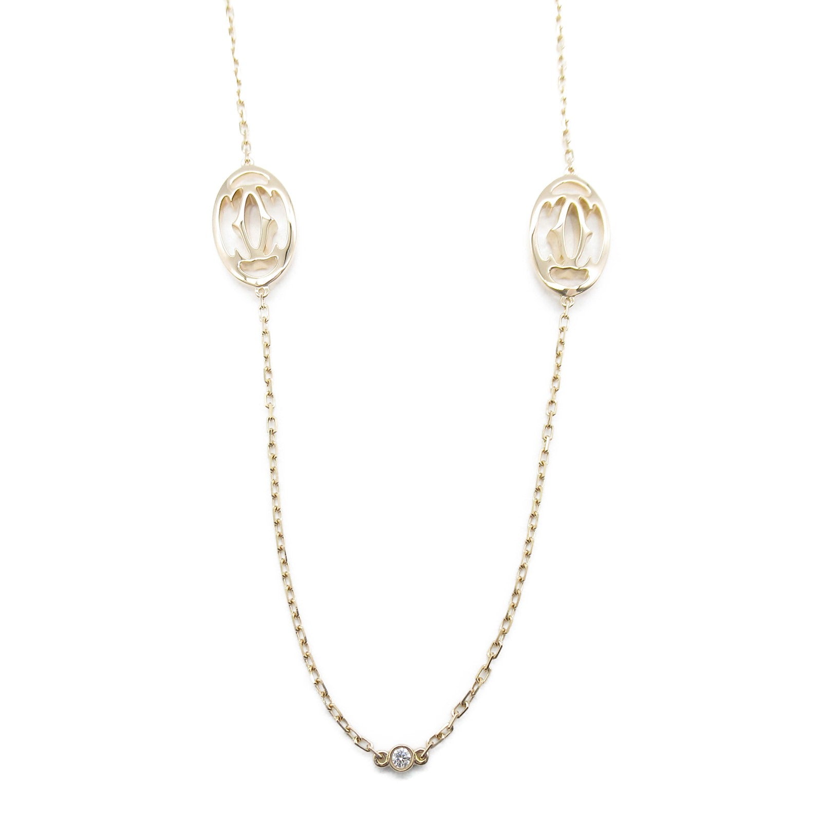 Cartier Double C Diamond Necklace Collar K18PG Diamond  Clear B7219600