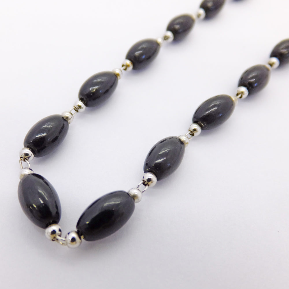 Onyx necklace approximately 62cm approximately 23.0g white g K18 jewelry ladies necklace pendant