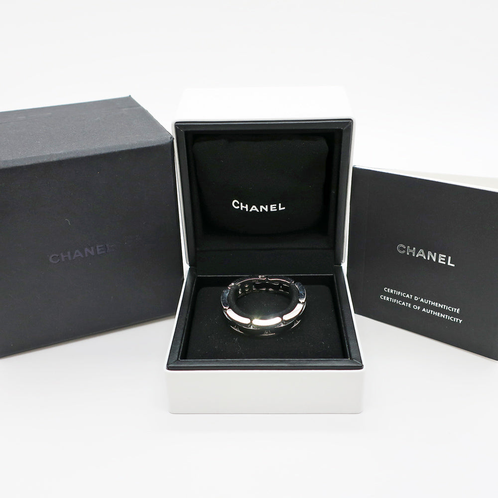 Chanel Ultra Ring K18WG Black Ceramic Ring  Size T69 12.9g Jewelry Accessories Mens J2871